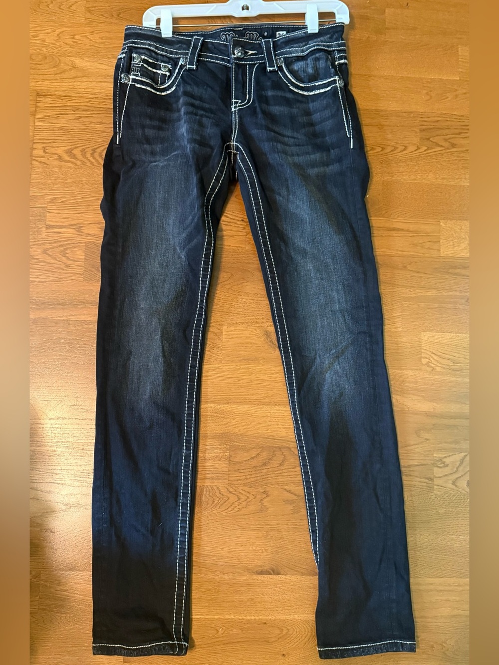 Miss Me black Skinny Jeans with White Contrast Stitching size 26